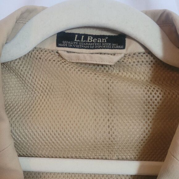 LL BEAN Field Jacket Utility Coat Safari Unstructured Blazer Elbow Patches SZ 42 - Picture 7 of 16